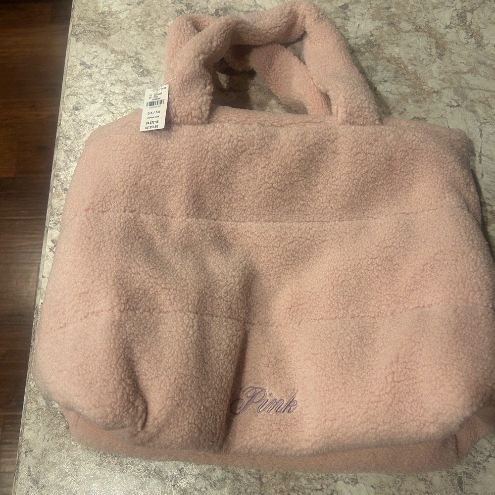 VS PINK cozy plush pink Tote Bag NWT